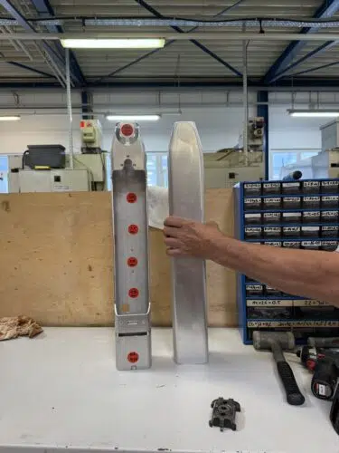 „HeckAntrieb bei Nicolai Jubiläum“, „Alurahmen Nicolai pulverbeschichtet“, „Nicolai CNC-Frästeile“