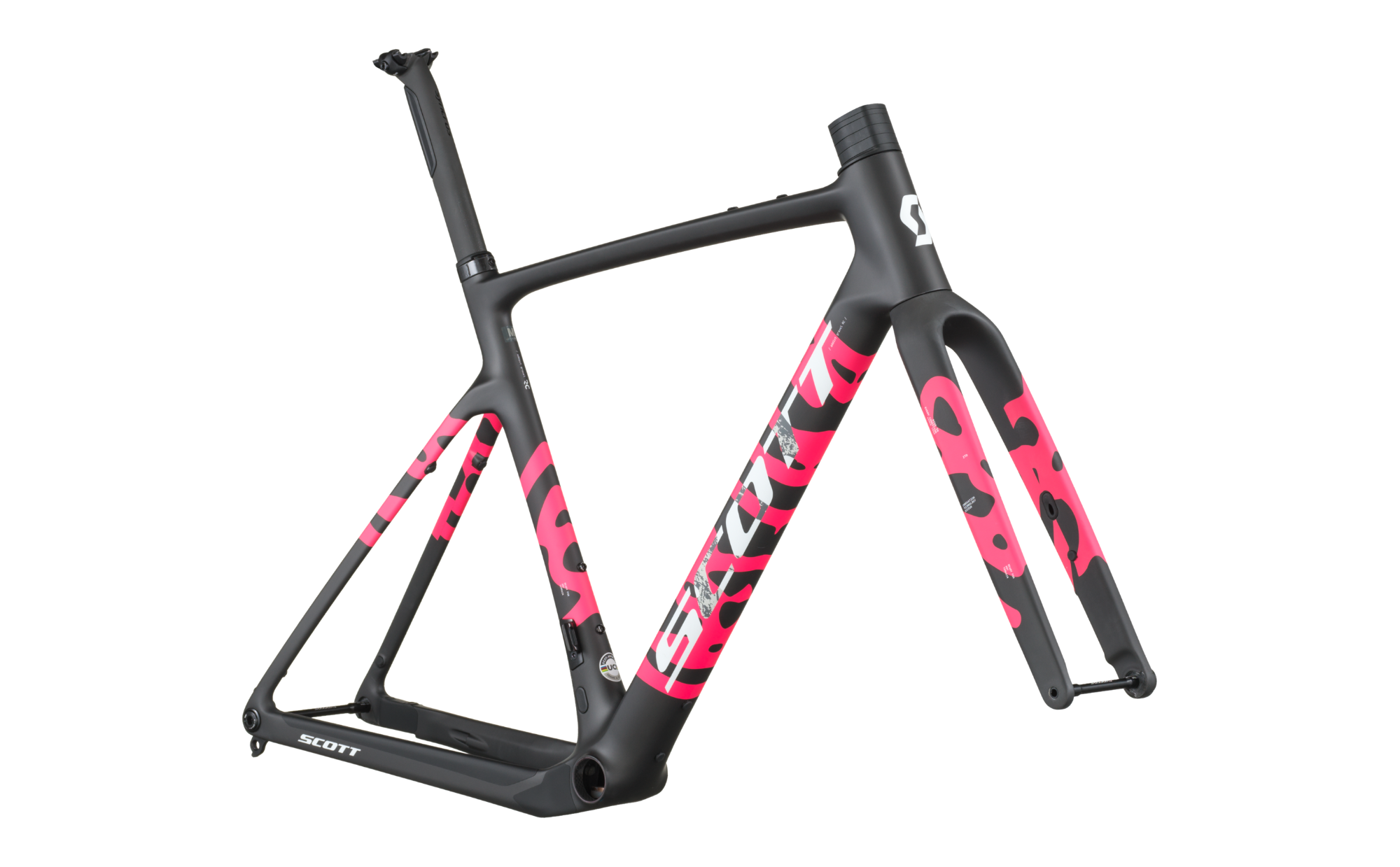 Leichtes HMX-Carbon Gravel-Rahmenset mit UDH, für elektronische & mechanische Schaltungen. Ideal für Abenteuer, Rennen & Bikepacking.