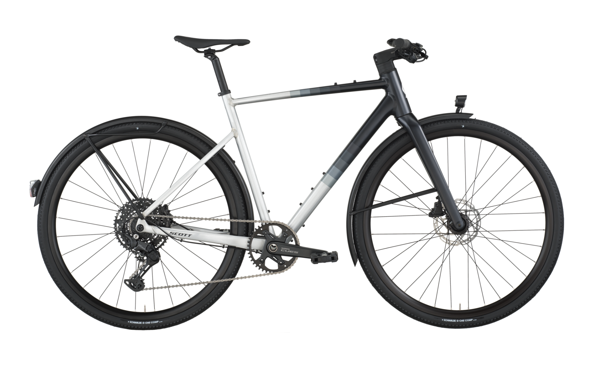 Das SCOTT Metrix 20 EQ ist dein sportliches Urbanbike mit High-End-CUES-Komponenten, Nabendynamo, Schutzblechen und Gepäckträger. Alltagstauglich & leicht.