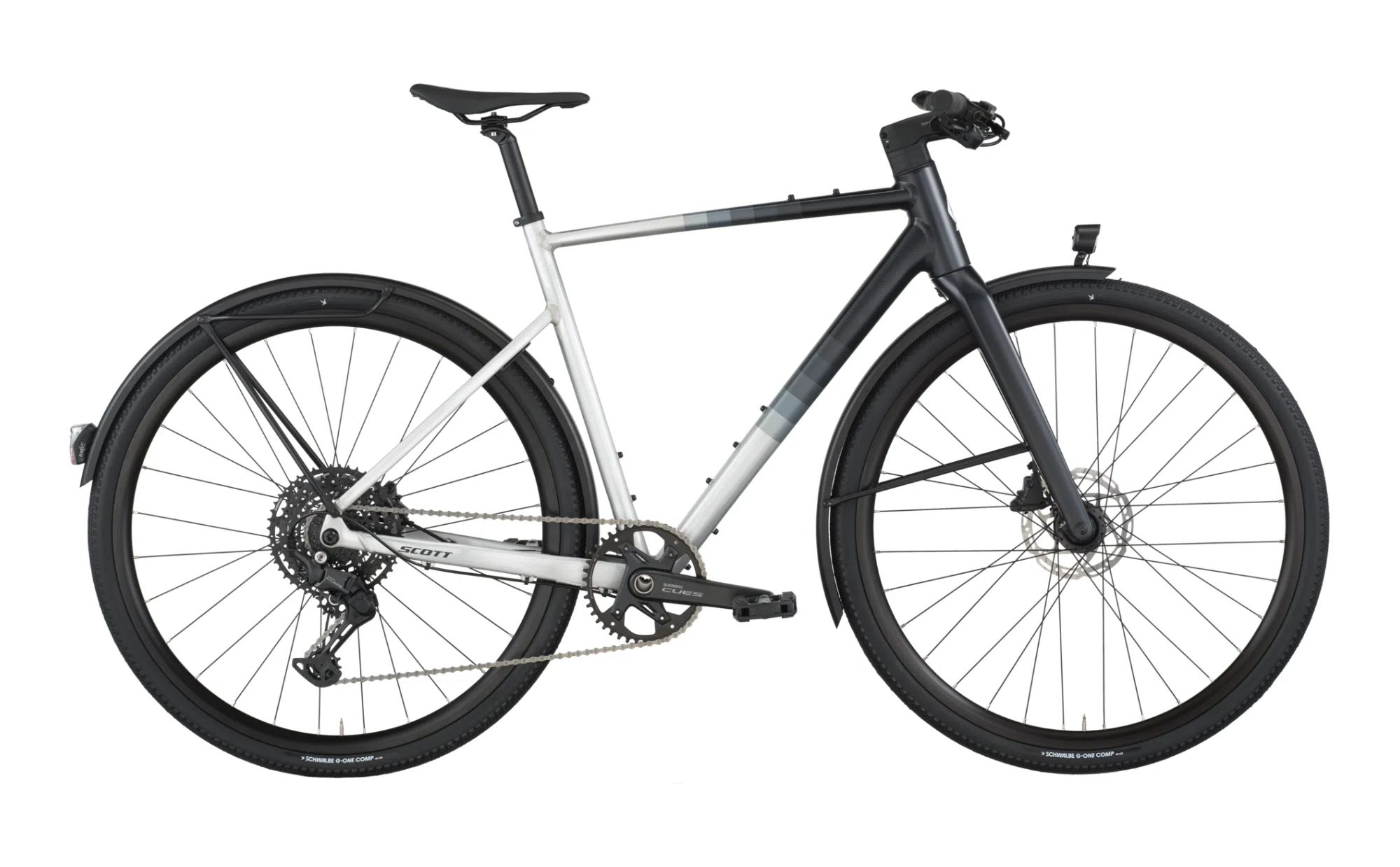 Das SCOTT Metrix 20 EQ ist dein sportliches Urbanbike mit High-End-CUES-Komponenten, Nabendynamo, Schutzblechen und Gepäckträger. Alltagstauglich & leicht.